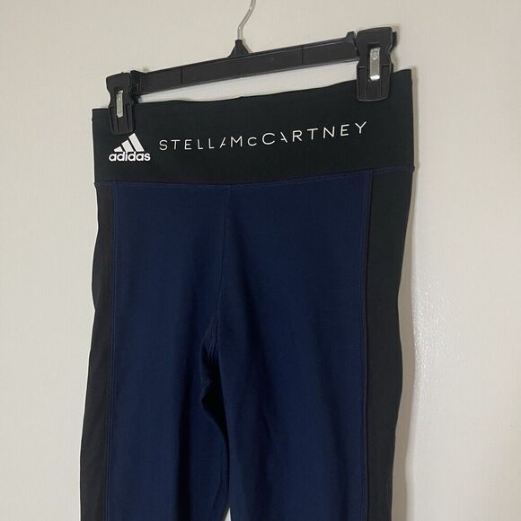 Stella McCartney Navy black colorblock 7/8 workout leggings size small - Picture 3 of 5